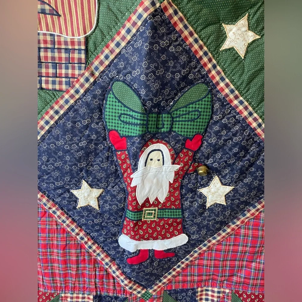 Christmas Vintage Handmade Santa Claus Quilt 60”/40” 🎄